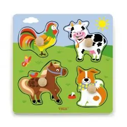 puzzle cu manere animale de la ferma 2