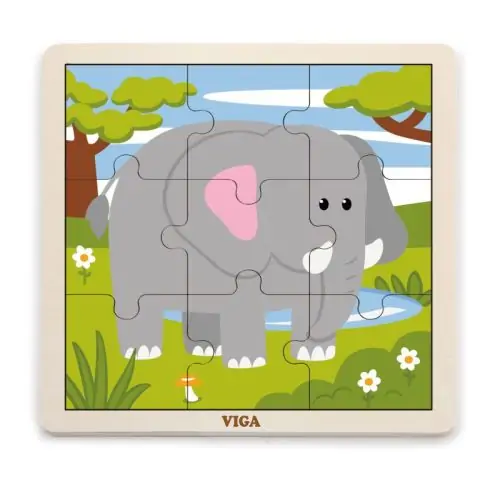 puzzle din 9 piese mari elefant 1