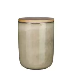 Recipient ceramica cu capac Tabo crem 15.5x12 cm