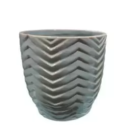Ghiveci ceramica cu model albastru 14x13.5 cm