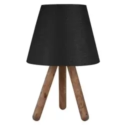 Lampa de masa cu baza din lemn nuanta negru natur 22x17x32 cm