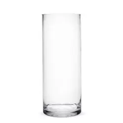 Vaza sticla transparenta cilindru 40x15 cm