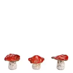 Decoratiune ciuperca ceramica rosu 7x6 cm