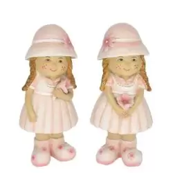 Figurina fetita cu palarie roz 5x4x11.5 cm