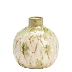 Vaza ceramica crem verde 17x18 cm