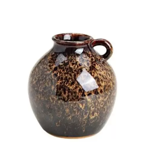 Vaza tip ulcior ceramica maro 15x16 cm