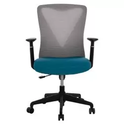 Scaun de birou ergonomic tesatura perforata gri albastru 65x62x100 cm
