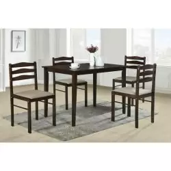 Set masa cu 4 scaune Aris nuanta nuc inchis 110x70x76 cm