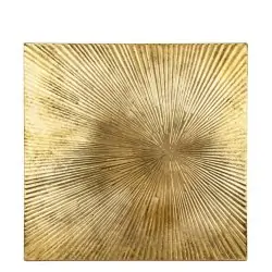 Decoratiune de perete metalica auriu antichizat 80x80x3 cm