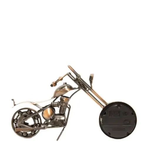 Decoratiune metalica motocicleta cu ceas 12.5x22x8.5 cm3
