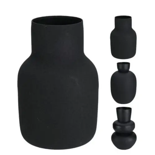 Vaza metalica neagra 17 cm