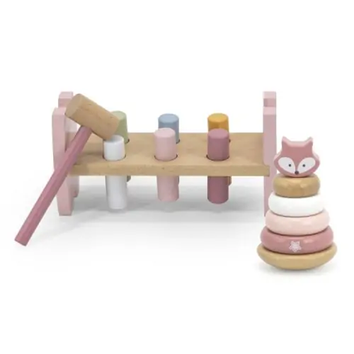 set stivuitor si mini banc cu ciocan vulpe polarb viga 2