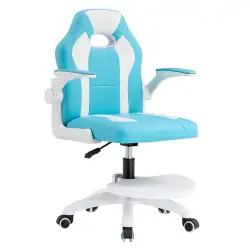 Scaun rotativ cu suport pentru picioare albastru alb RAMIL