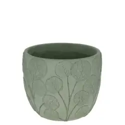 Ghiveci ceramica verde model frunze 11x10.5 cm