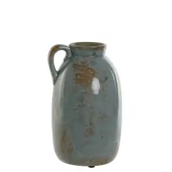Vaza tip ulcior ceramica albastru antichizat 15x14x23 cm